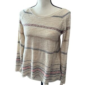 Rewind Cream Stripe Knit Boat Neck Sweater